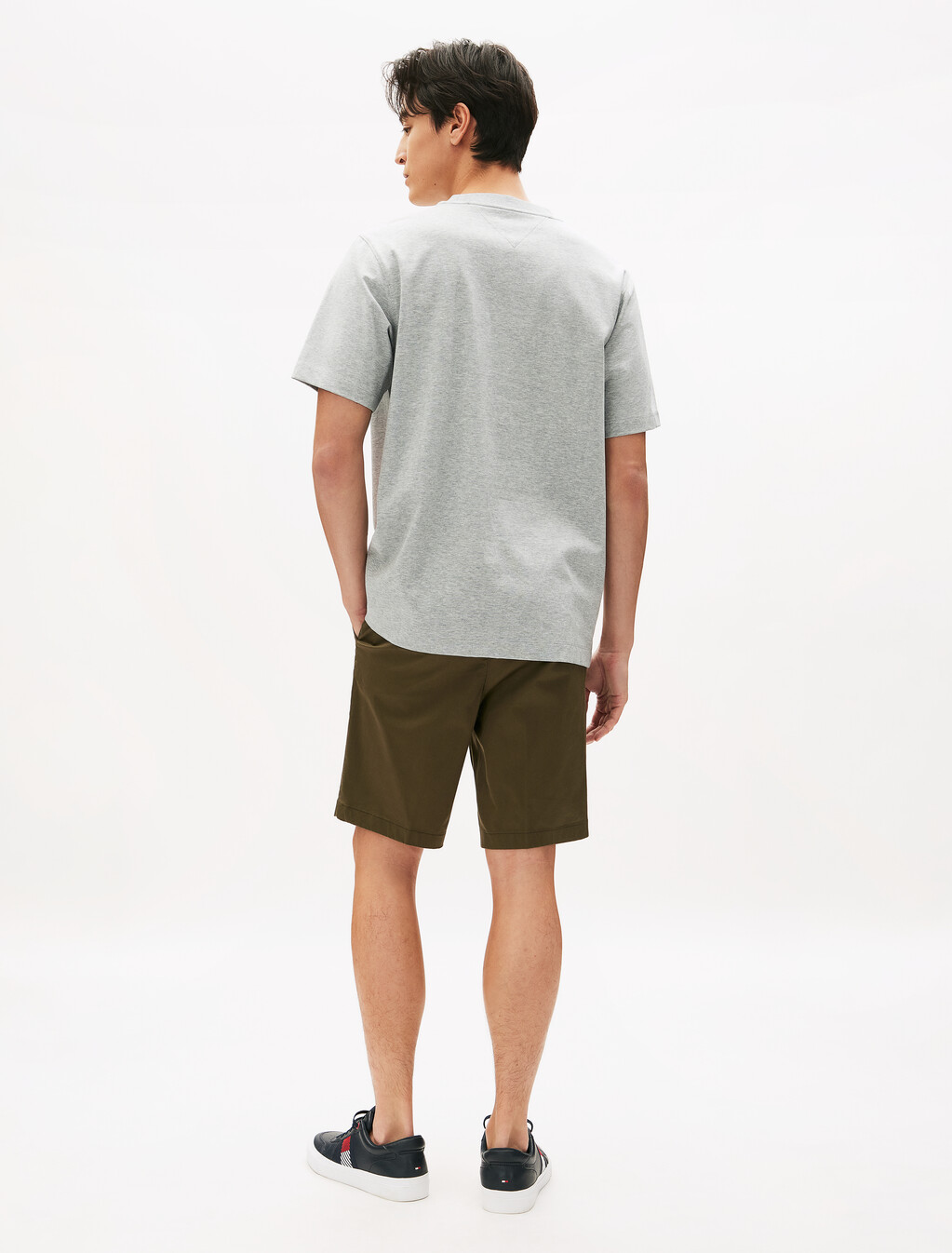 Embossed Hilfiger T-Shirt, Light Grey Heather, hi-res