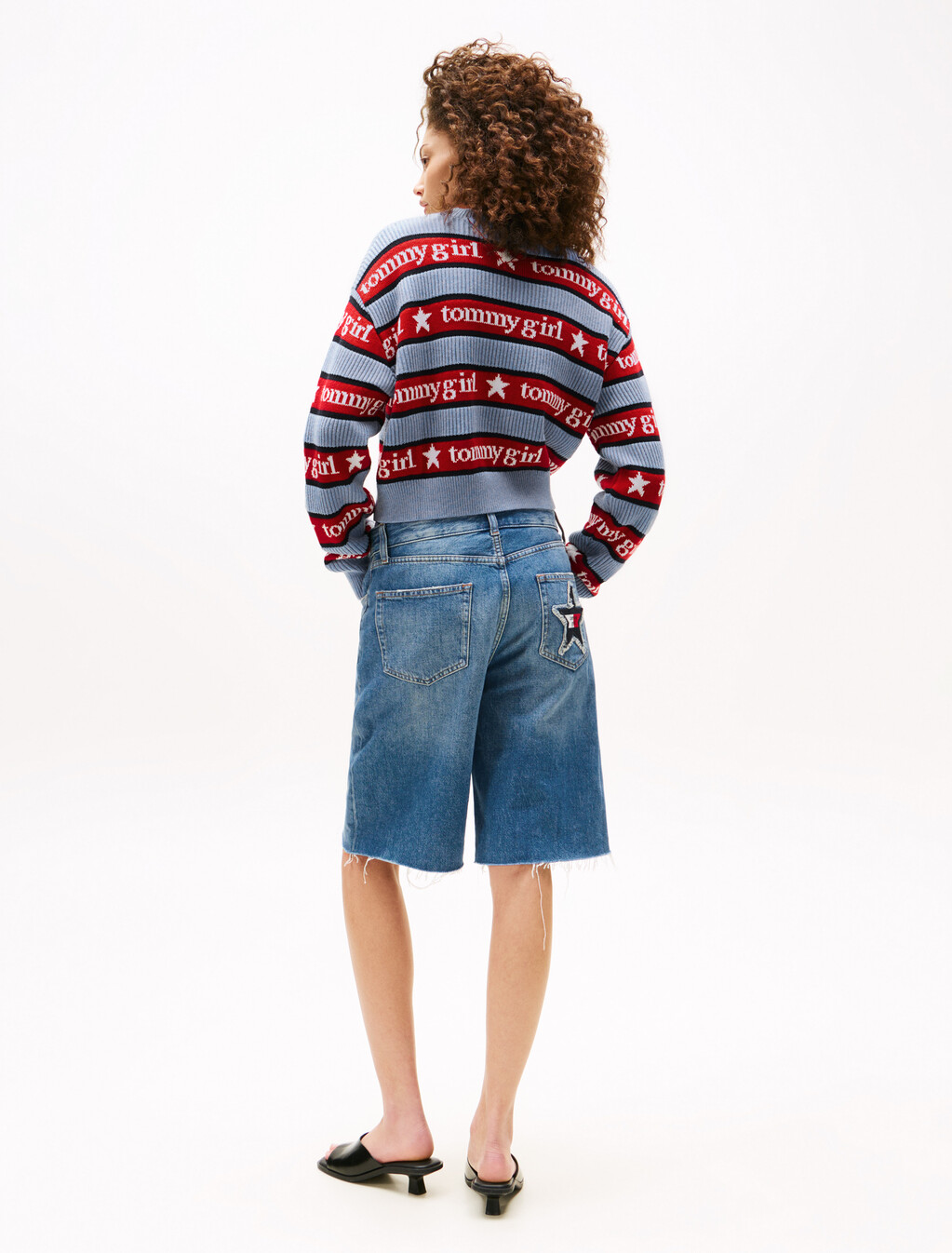 Tommy Girl Relaxed Stripe Jumper, Sweet Blue, hi-res
