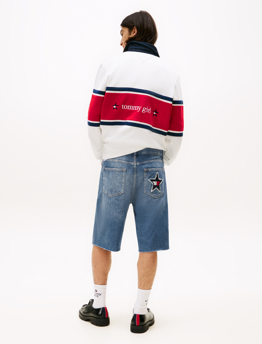 Tommy Girl Relaxed Denim Shorts, Indigo Wash, hi-res