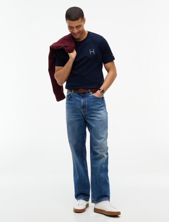 Varsity Logo Embroidery Crew Neck T-Shirt