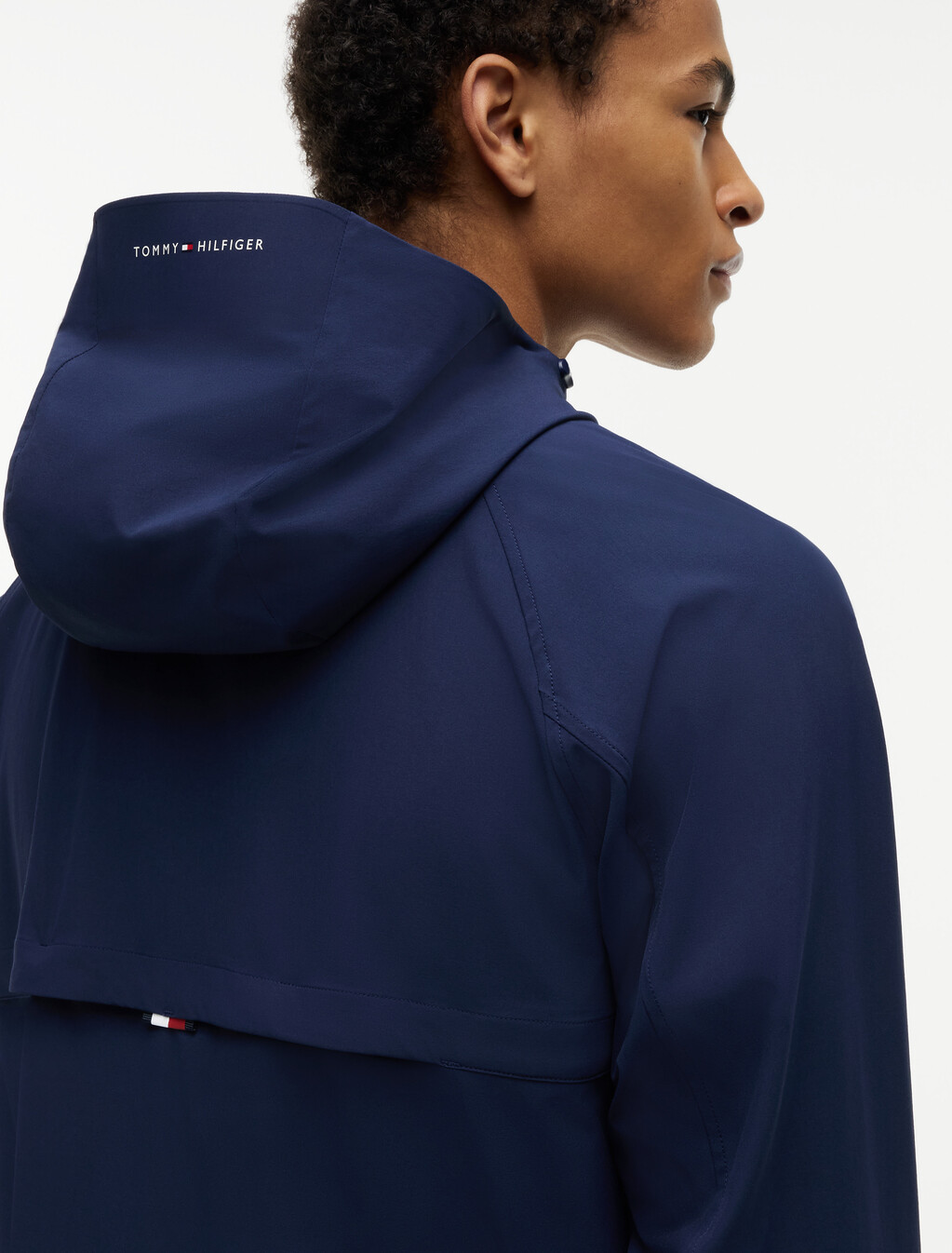 Performance Tech Hooded Zip-Thru Jacket, Carbon Navy, hi-res