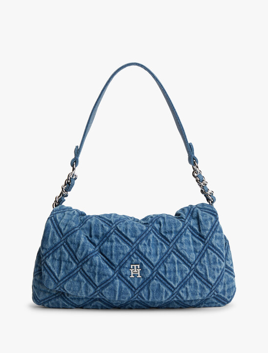 Quilted Denim TH Monogram Shoulder Bag