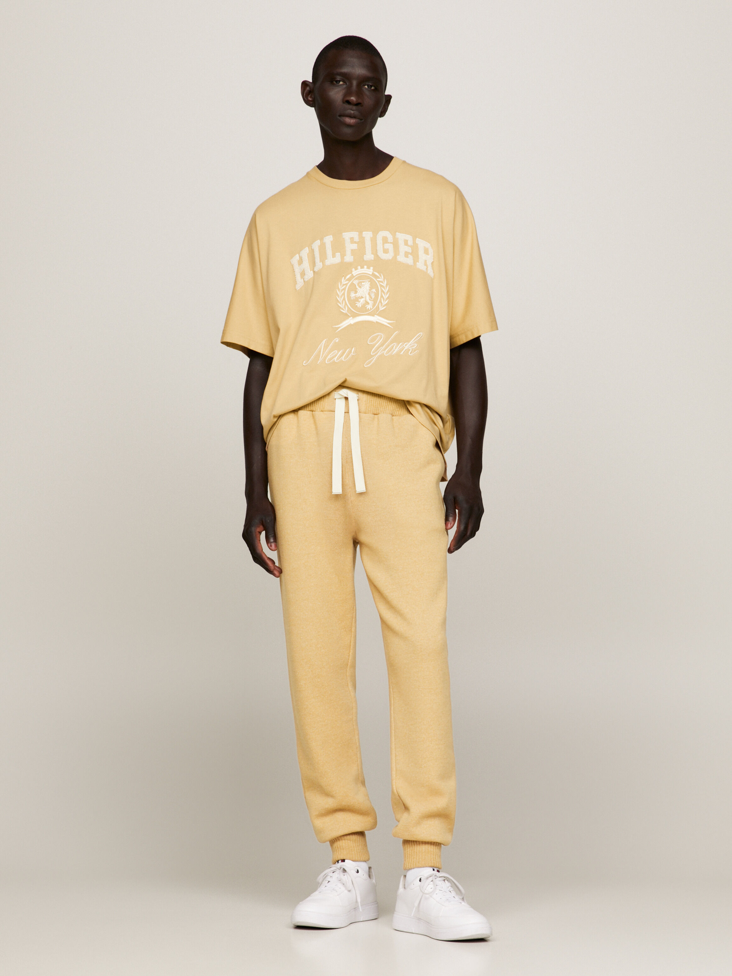 Beige cuffed sale joggers