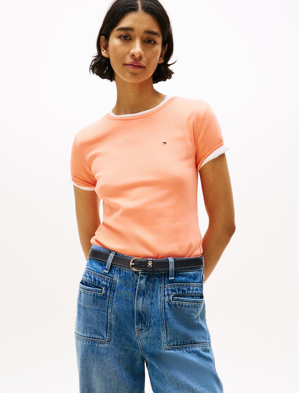 Essential Crewneck T-Shirt, Peach Dusk, hi-res