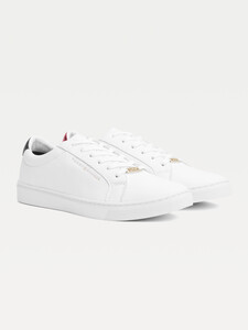 Buy Metallic Back Lace-Up Trainers in color WHITE