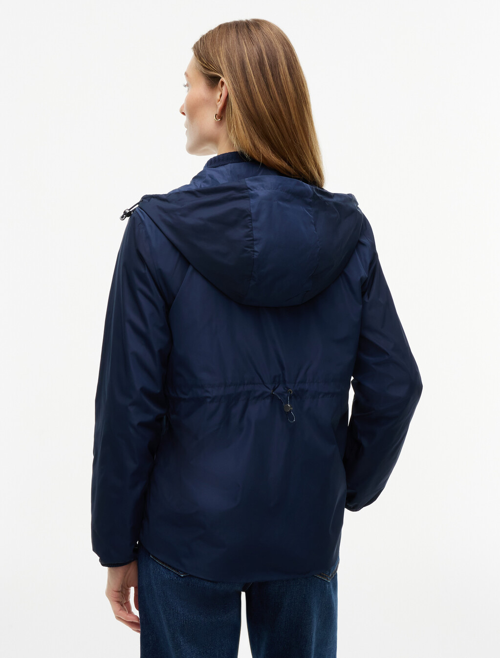 Water Repellent Lightweight Hooded Windbreaker, Dark Blue, hi-res
