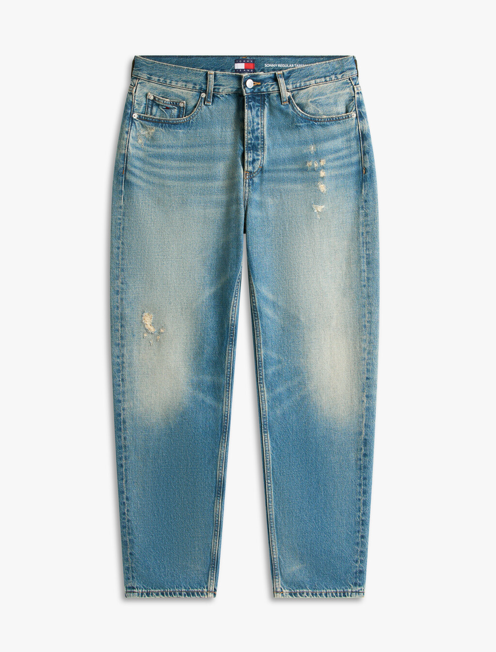 Sonny Distressed Regular Tapered Leg Jeans, Denim Medium, hi-res