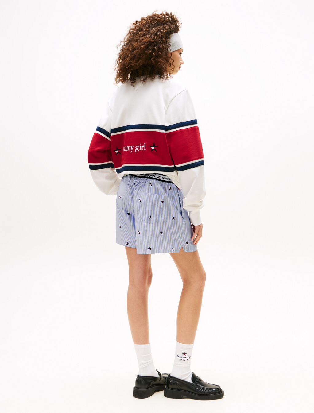 Tommy Girl Loose Ithaca Stripe Star Embroidery Shorts, Ithaca, hi-res