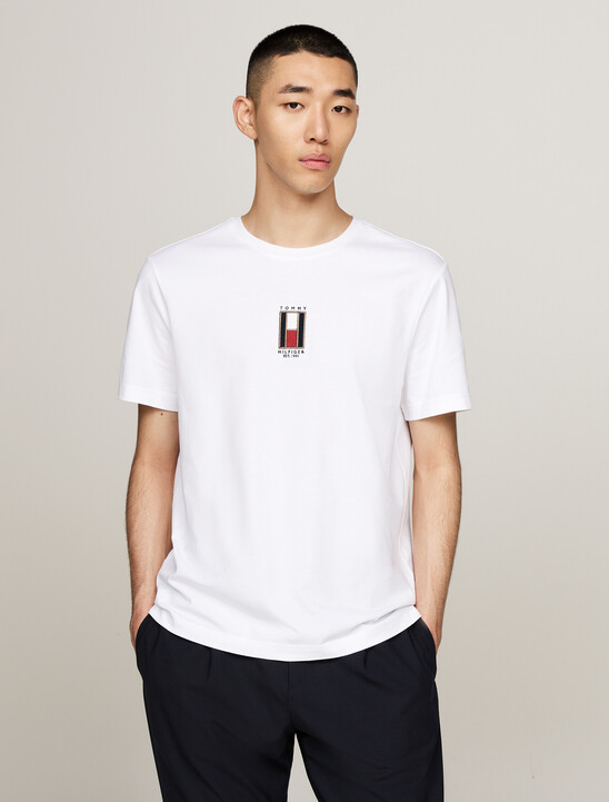 Vertical Flag Embroidery T-Shirt
