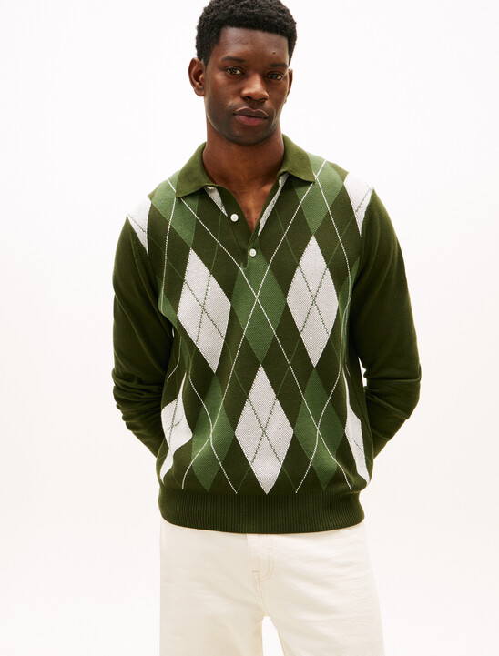 Argyle Rugby Collar Jumper