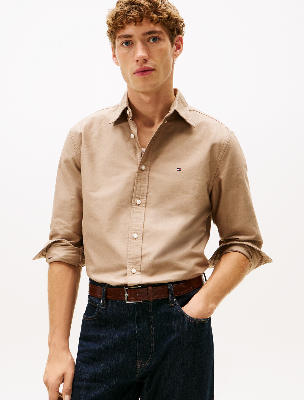 Asia Fit Heritage Oxford Shirt, Coastal Taupe / Coastal Taupe Solid, hi-res