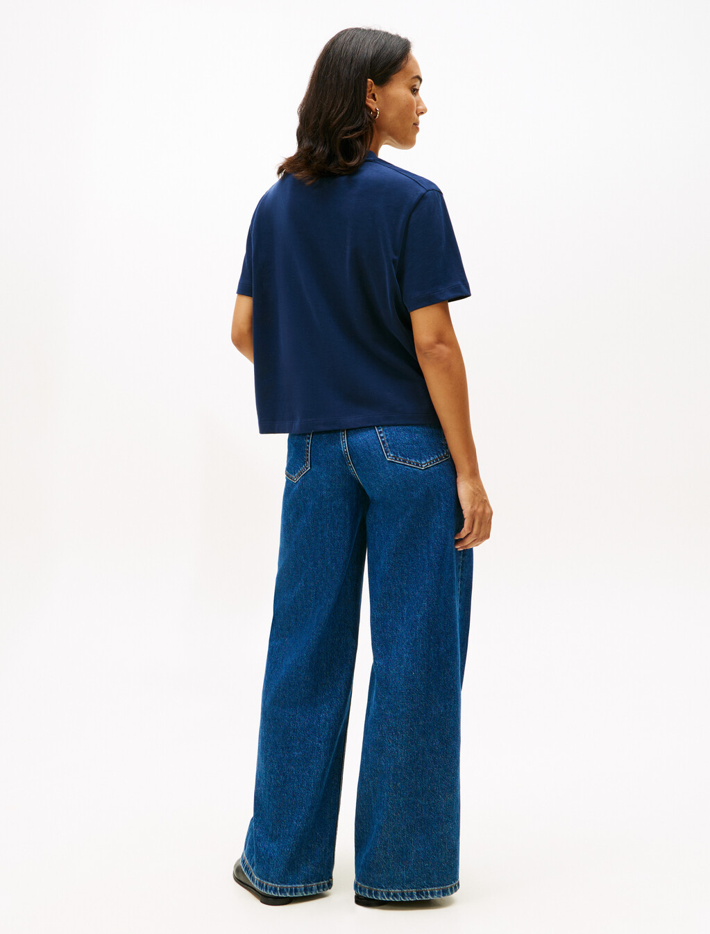 Classic Flock Logo Relaxed T-Shirt, Dark Night Navy, hi-res