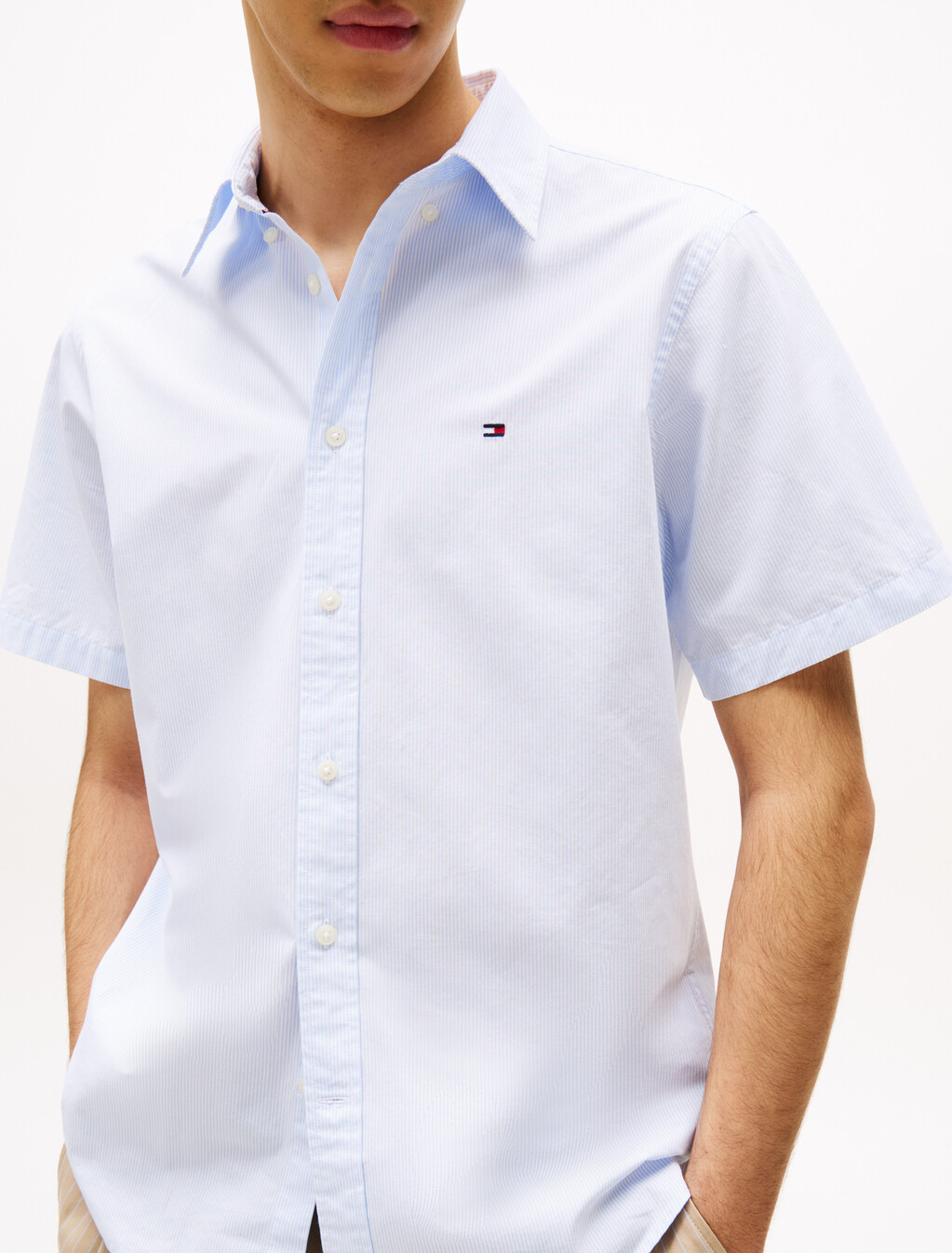 Poplin Stripe Short Sleeve Shirt, Sweet Blue / Stripes, hi-res