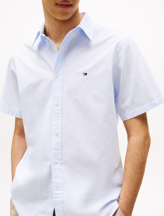 Poplin Stripe Short Sleeve Shirt
