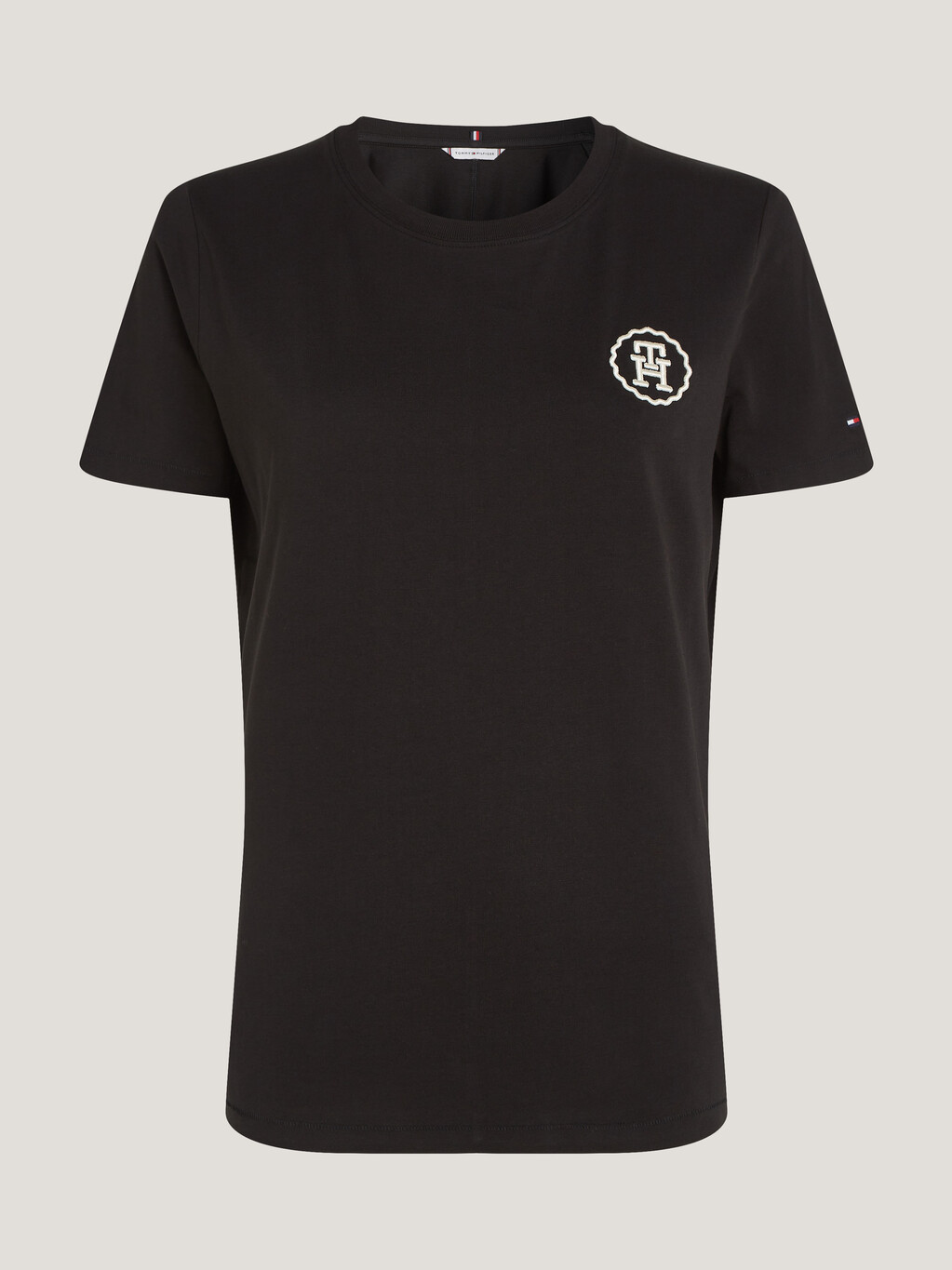 Modern Tonal Logo Embroidery T-Shirt, Black, hi-res