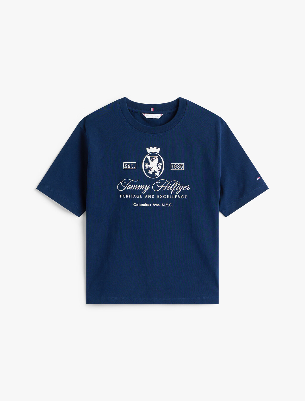 TH Crest Embroidery Relaxed T-Shirt, Dark Night Navy, hi-res
