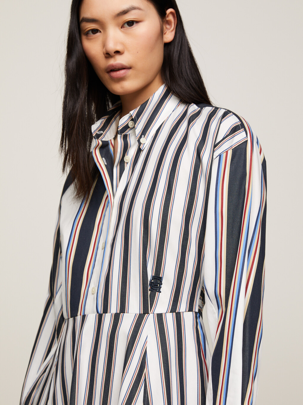 Tommy x CLOT Stripe Shirt Dress, Ecru Shirt Stripes Large / Small, hi-res
