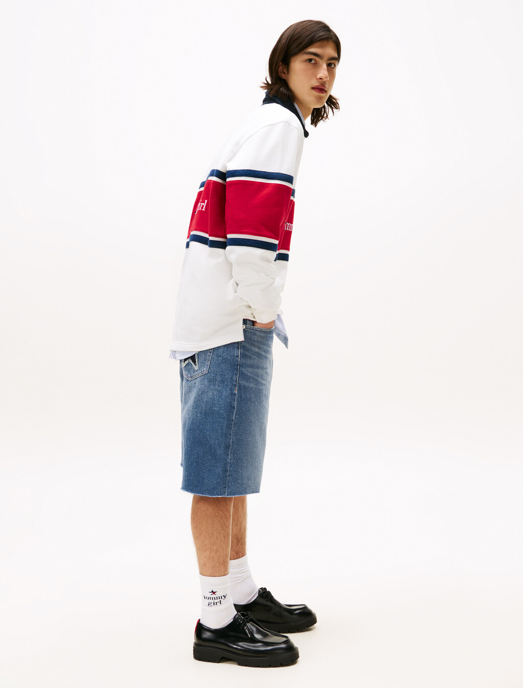 Tommy Girl Relaxed Denim Shorts, Indigo Wash, hi-res