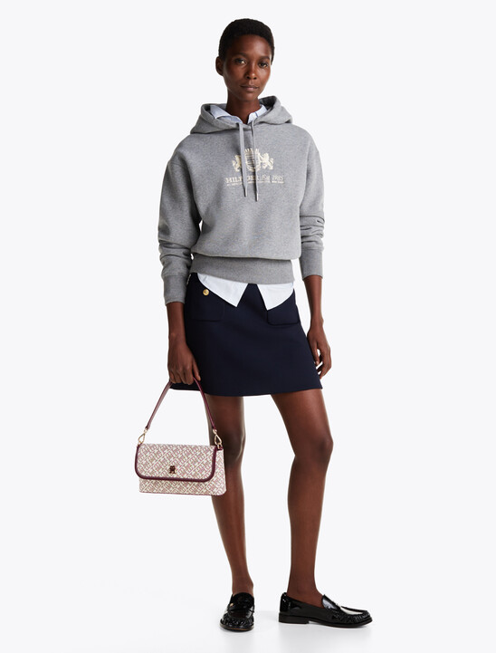 Logo Embroidery Drawstring Fleece Hoody