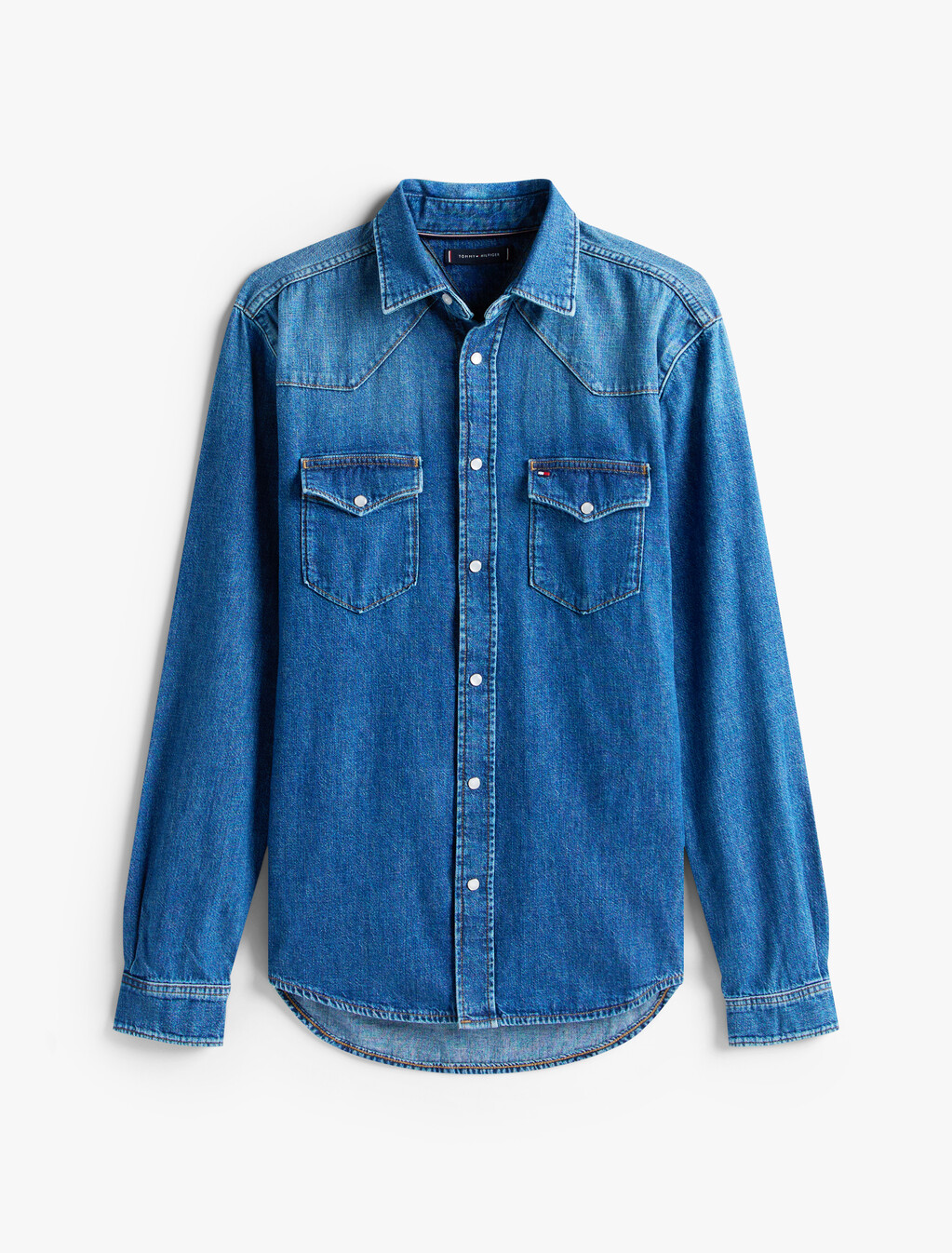 Regular Fit Western Denim Shirt, Noah Indigo, hi-res