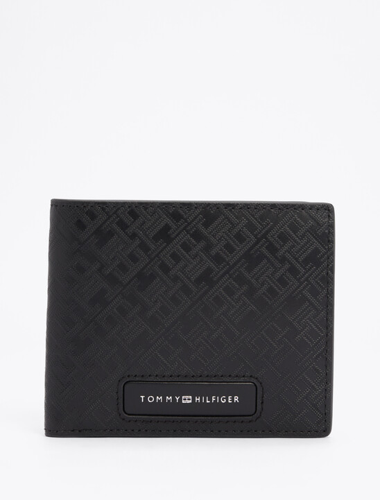 TH Monogram Coin Pocket Leather Wallet