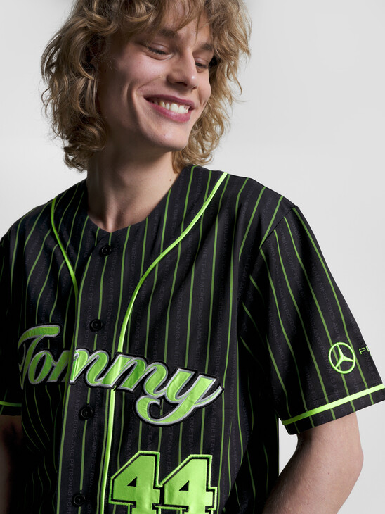 TOMMY X MERCEDES-AMG F1 X AWAKE NY LEWIS HAMILTON BASEBALL SHIRT