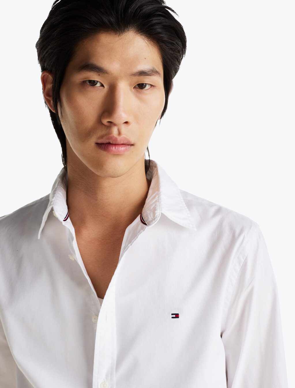 TH Flex Slim Fit Poplin Shirt, Optic White, hi-res