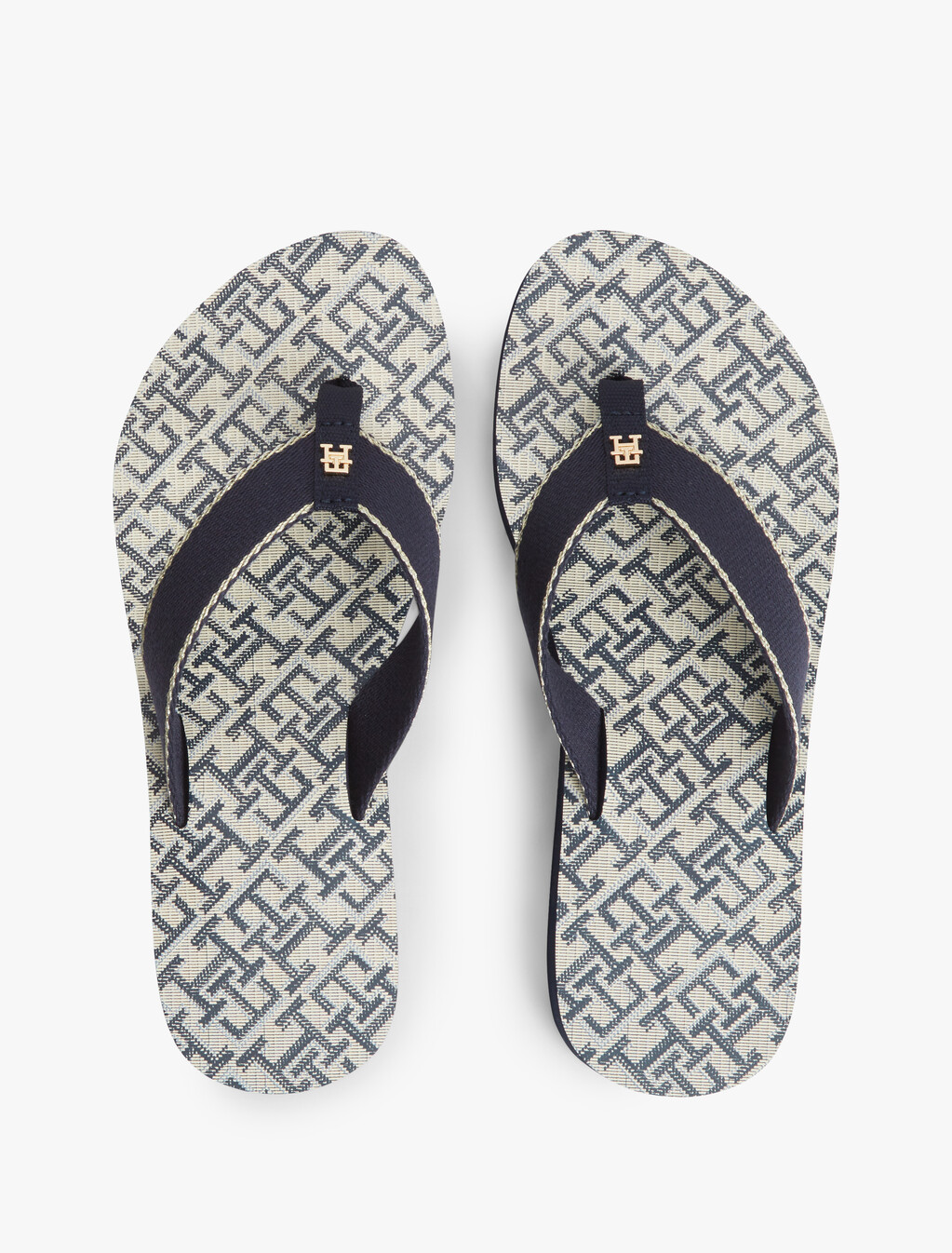 TH Monogram Wedge Heel Flip-Flops, Space Blue, hi-res