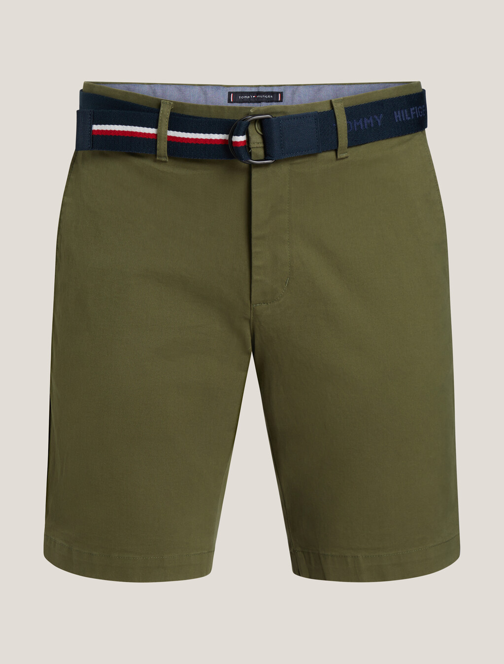 Essential Brooklyn Organic Cotton Twill Shorts With Belt, Utility Olive, hi-res