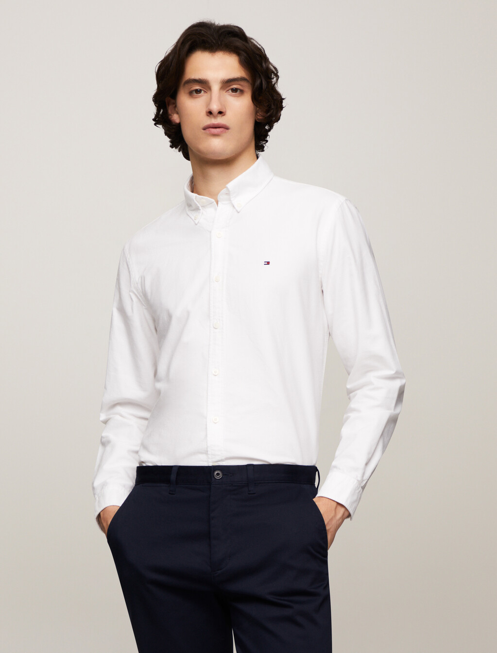 Organic Cotton Oxford Shirt, Optic White, hi-res