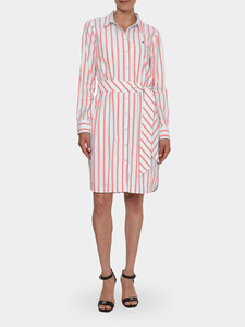 Buy COTTON STRIPE SHIRT DRESS in color BOLD STP / PINK
