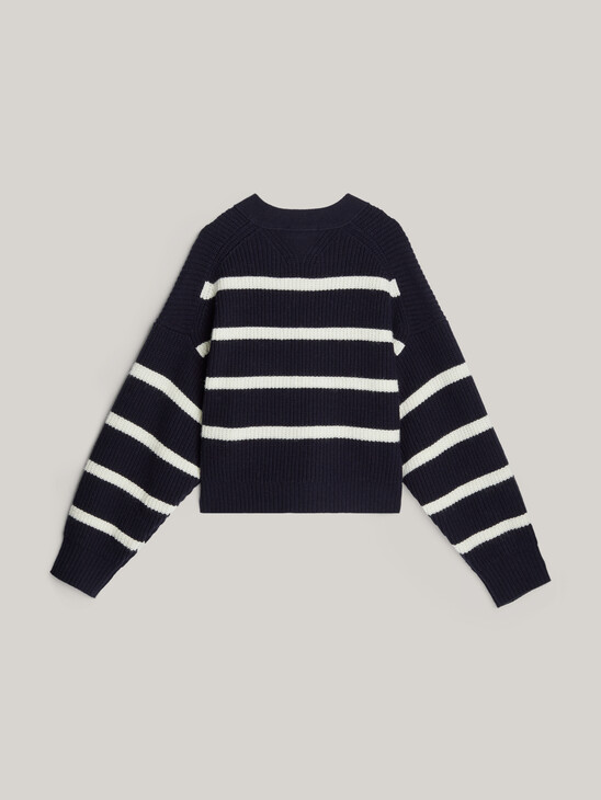 Crest Breton Stripe Pure Wool Cardigan