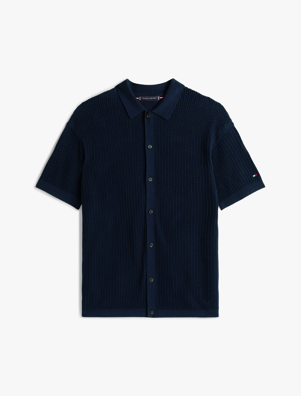 Structured Open Knit Overshirt, Desert Sky, hi-res