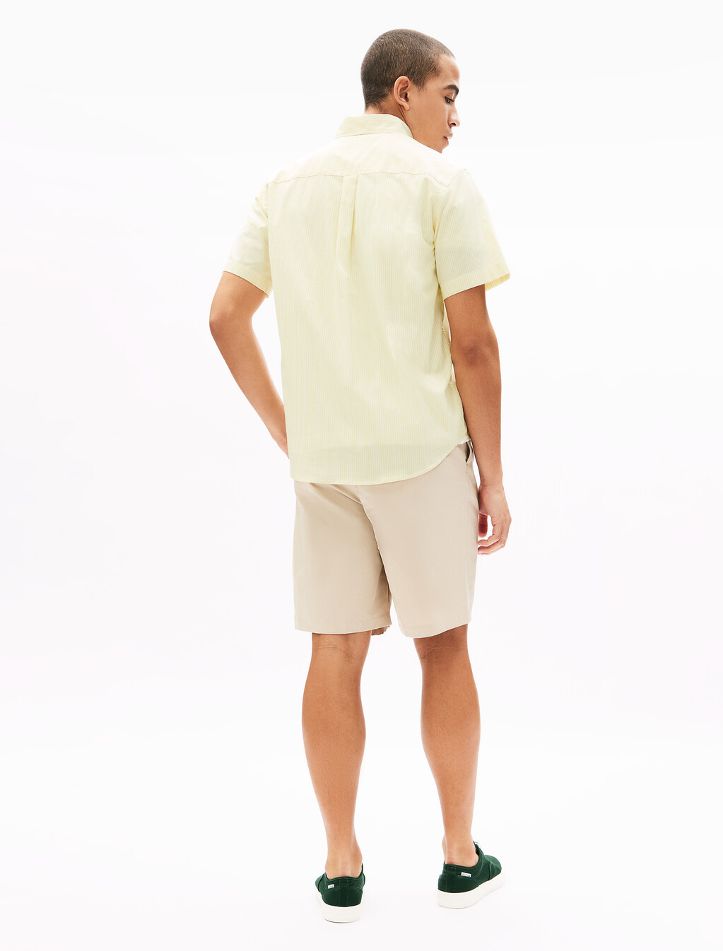Oxford Stripe Short Sleeve Shirt, Citronella / Optic White, hi-res