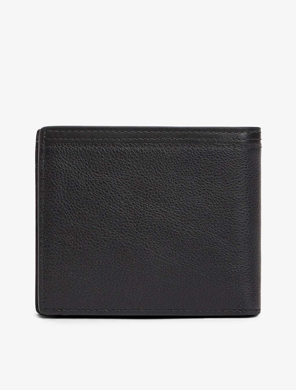 Corporate Logo Leather Bifold Wallet, Black, hi-res