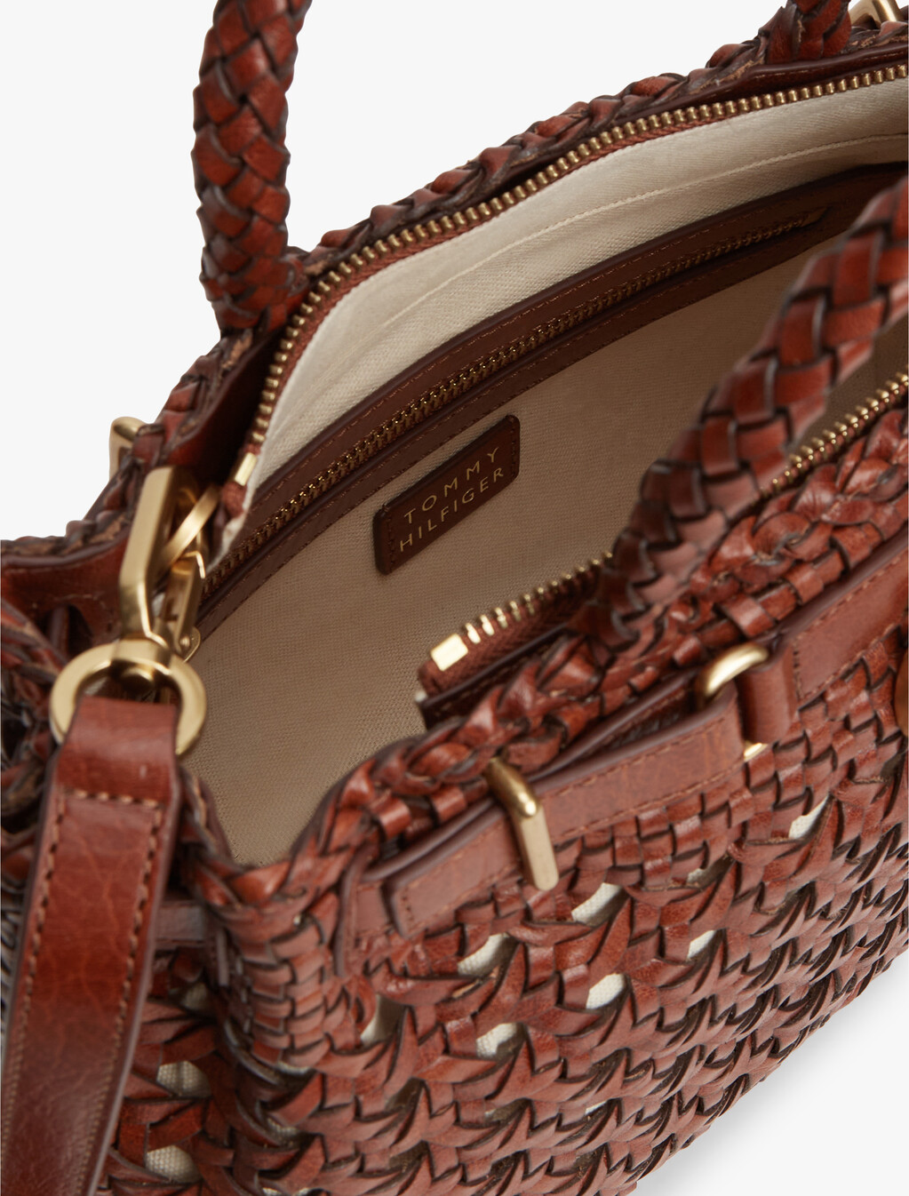 The American Icon Braided Leather Tote Bag, Tan, hi-res