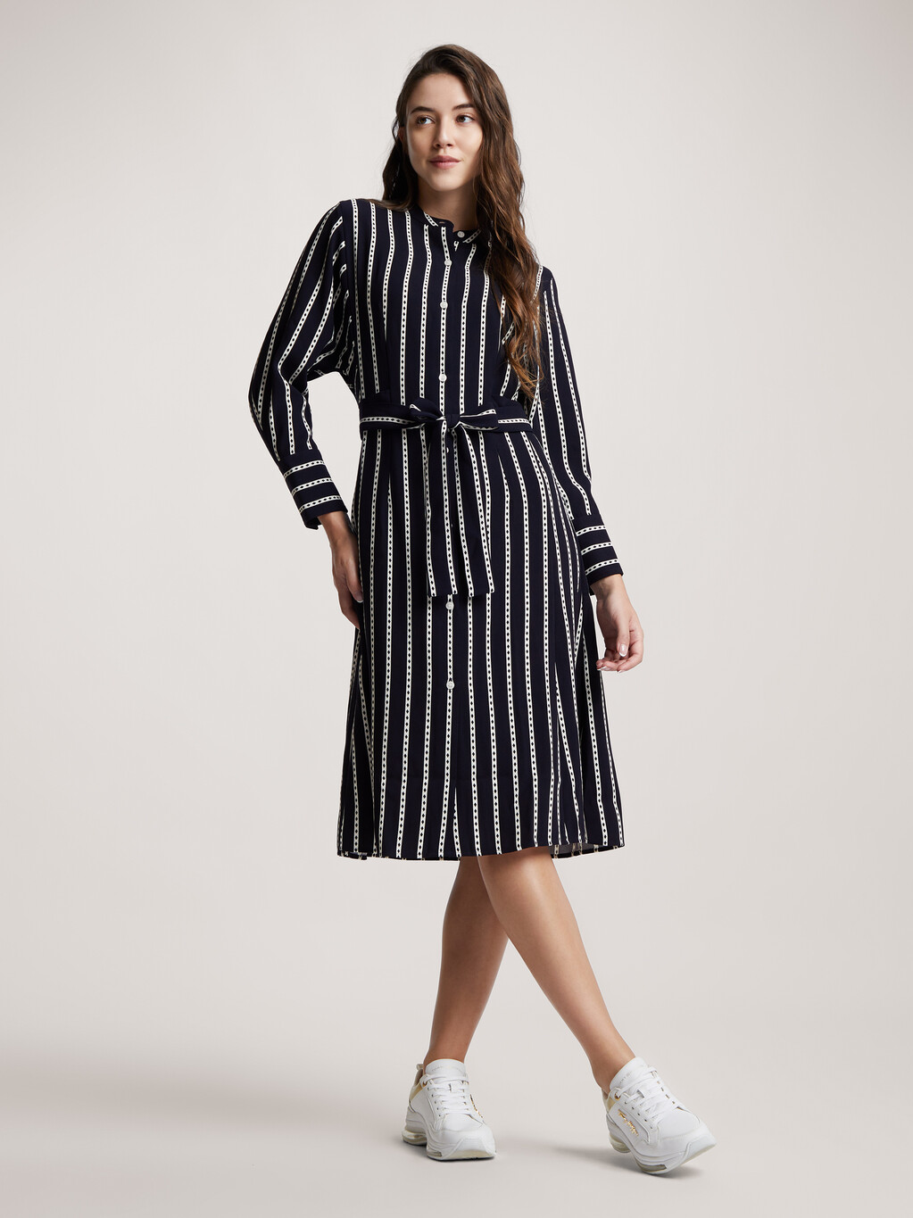 Argyle Stripe Midi Shirt Dress, Argyle Stp/ Desert Sky, hi-res