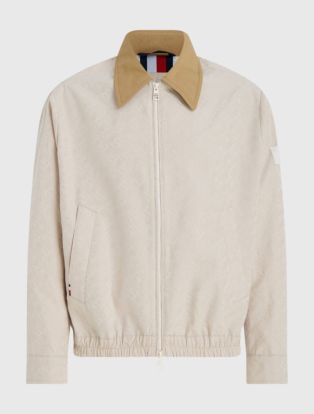 TH Monogram Contrast Collar Jacket, Monogram Weathered White, hi-res
