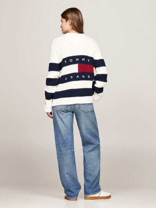 Back Logo Oversized Cardigan With Wool