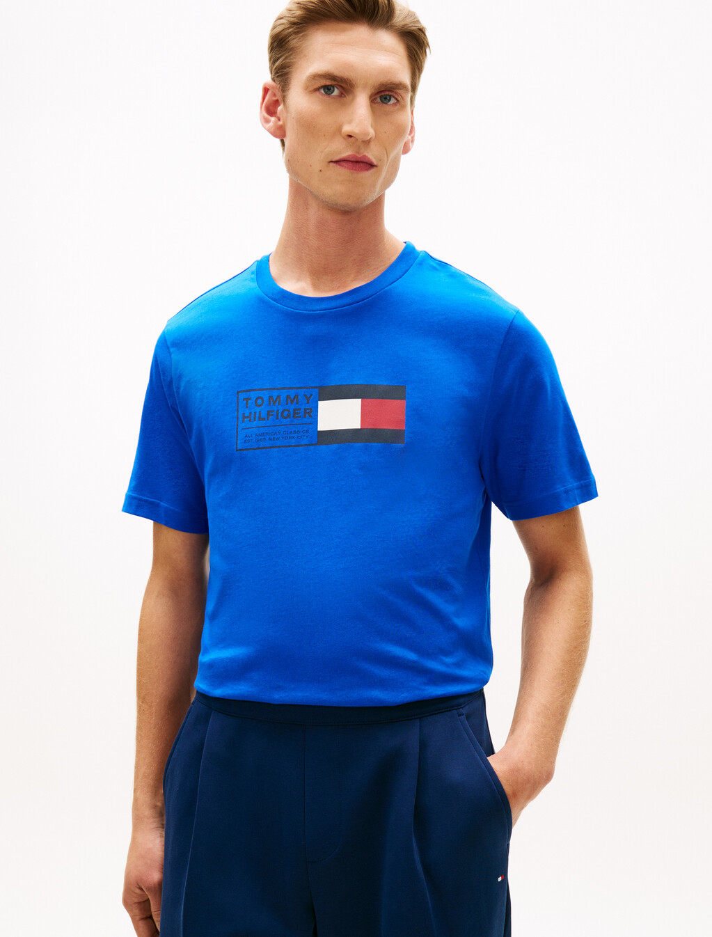 Logo Jersey Crew Neck T-Shirt, Regal Blue, hi-res