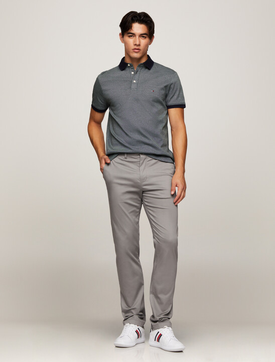 Interlock Polo, Desert Sky / White Interlock Polo