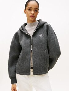 Logo Embroidery Zip-Thru Hoody, Med Grey Heather, hi-res