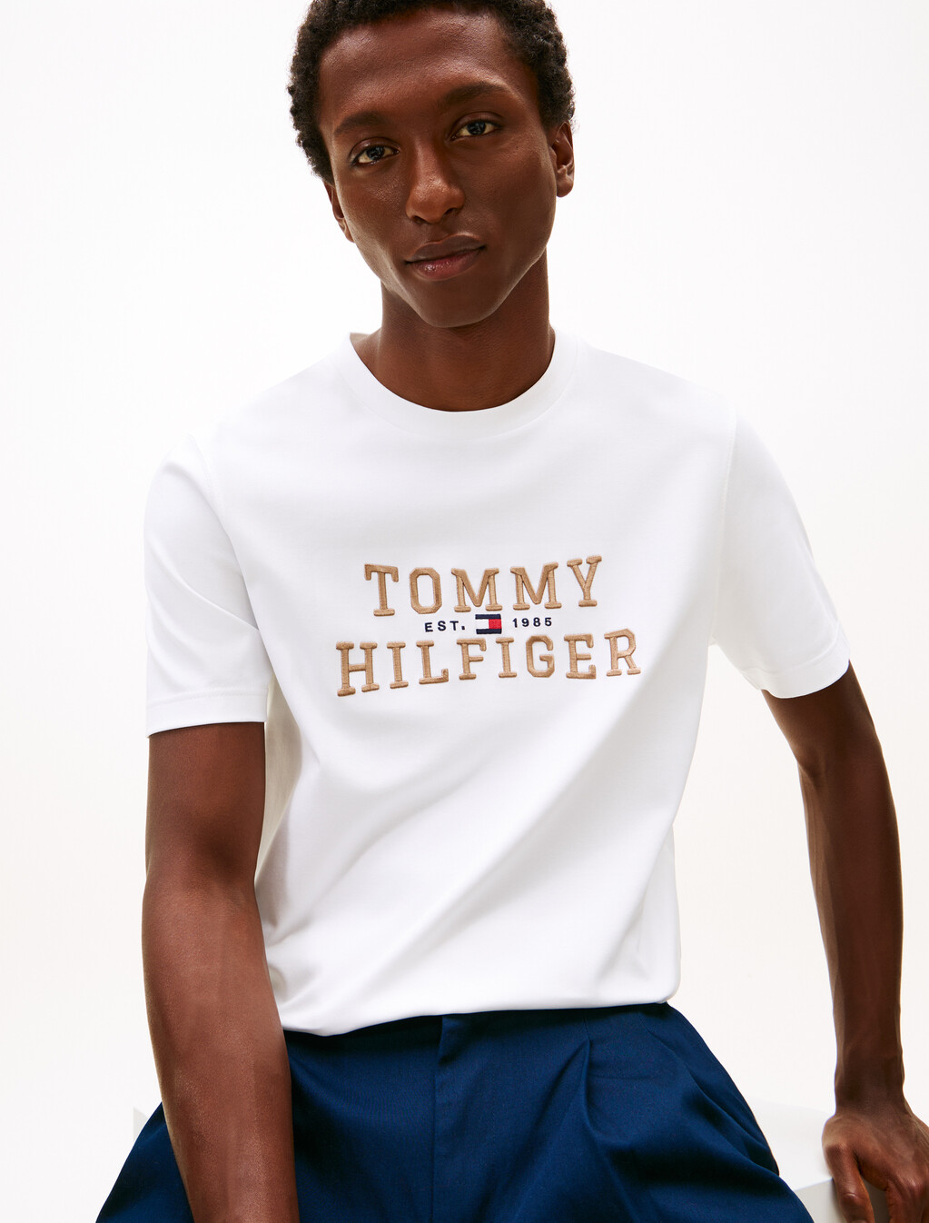 Icon Logo Embroidery Short Sleeve T-Shirt, White, hi-res