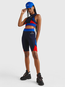 KNITTED RACERBACK CROP TOP, Yale Navy, hi-res