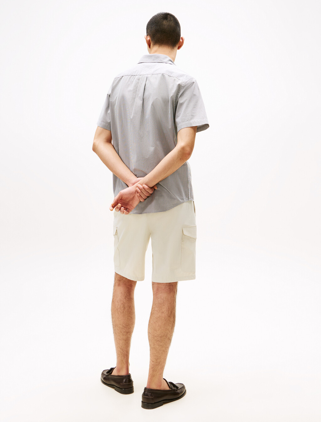 Poplin Mini Check Short Sleeve Shirt, Battle Green  / Check, hi-res