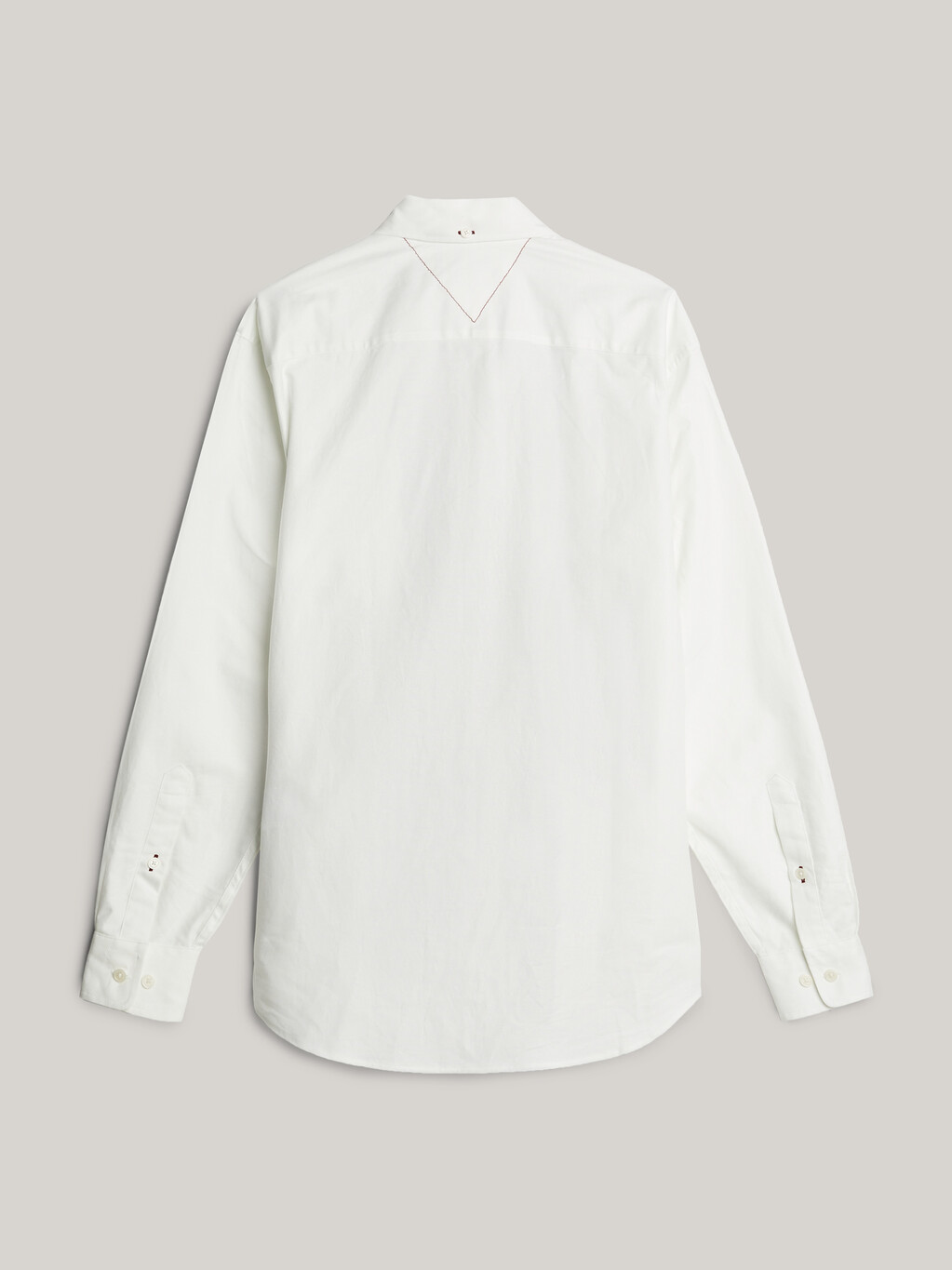 Crest Embroidery Colour-Blocked Regular Oxford Shirt, Ecru, hi-res