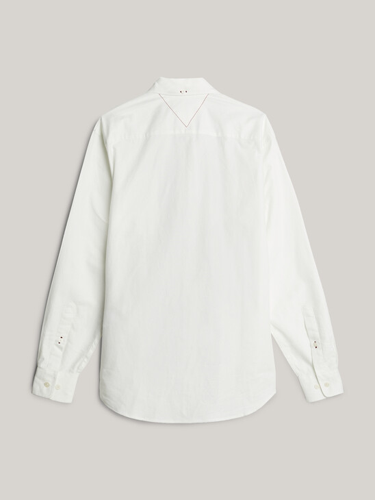 Crest Embroidery Colour-Blocked Regular Oxford Shirt