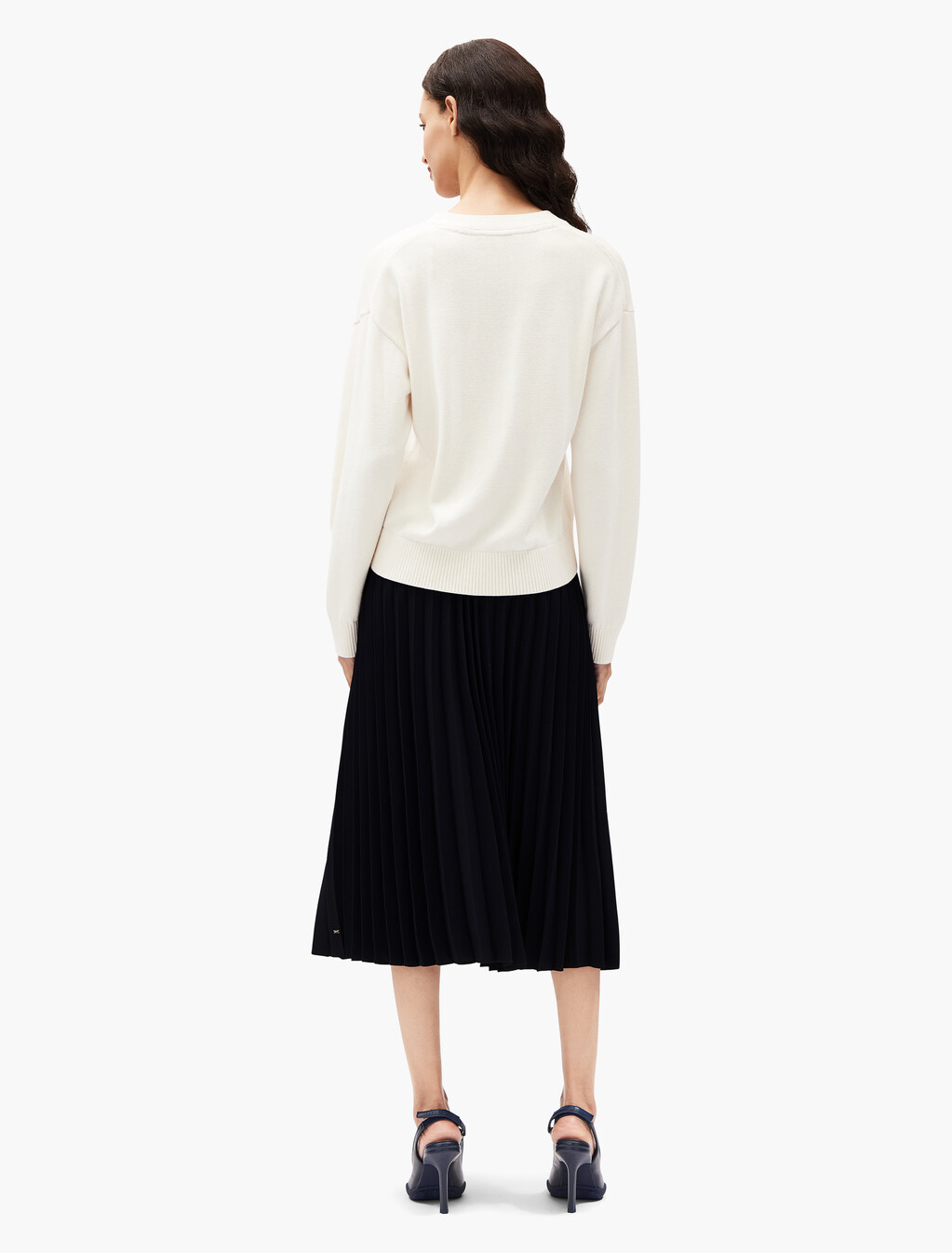 Twill Midi Pleated Skirt, Desert Sky, hi-res