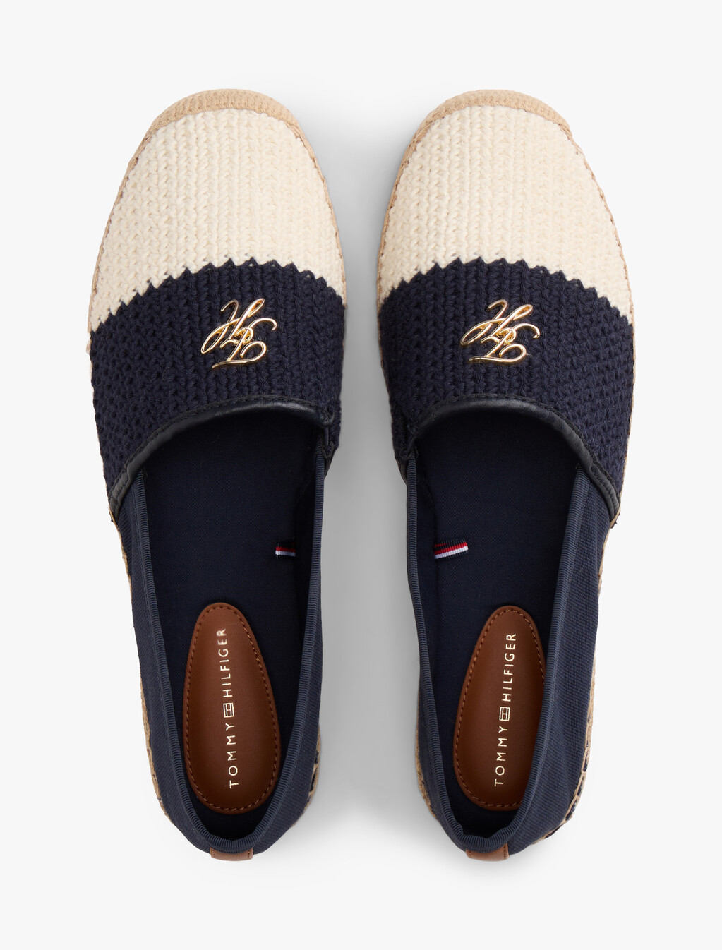 Logo Plaque Colour-Blocked Woven Espadrilles, Space Blue, hi-res