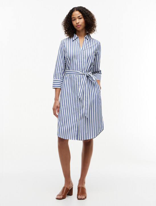 Belted Relaxed Midi Shirt Dress
